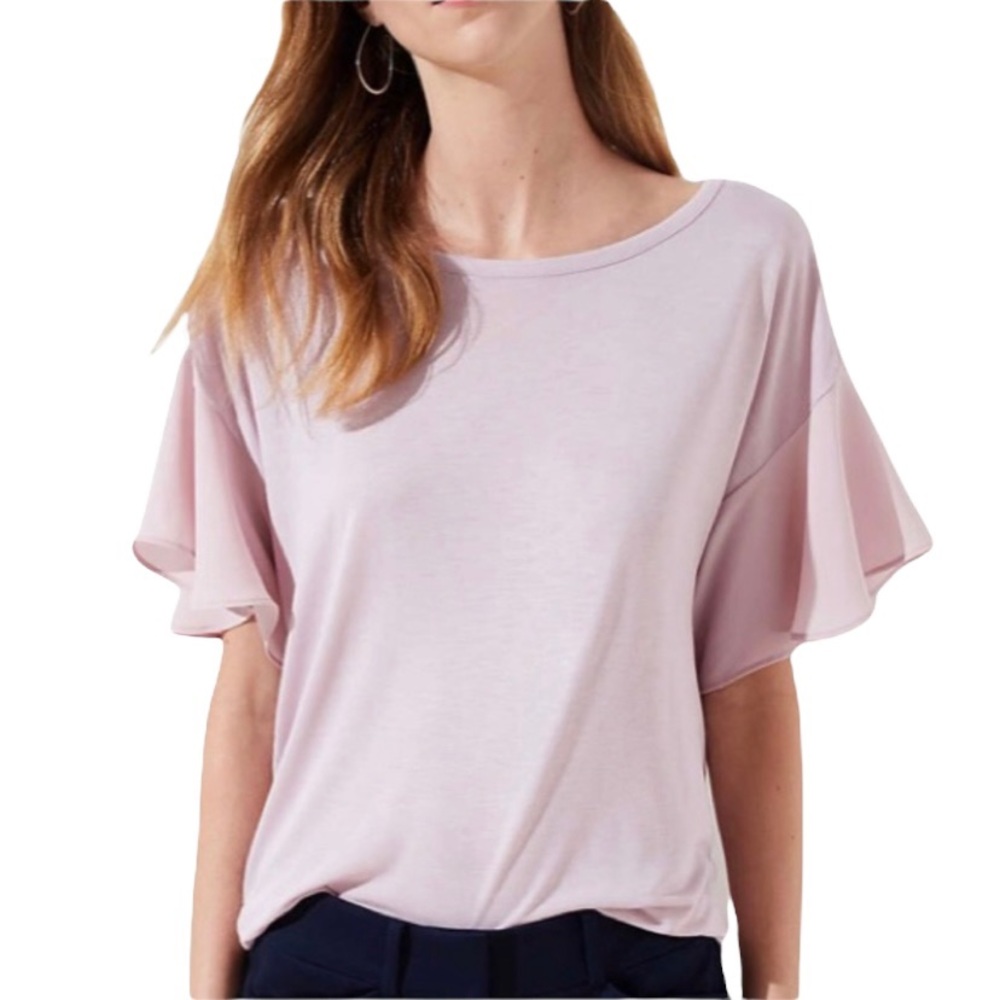 LOFT Ruffle Flare Sleeve Top